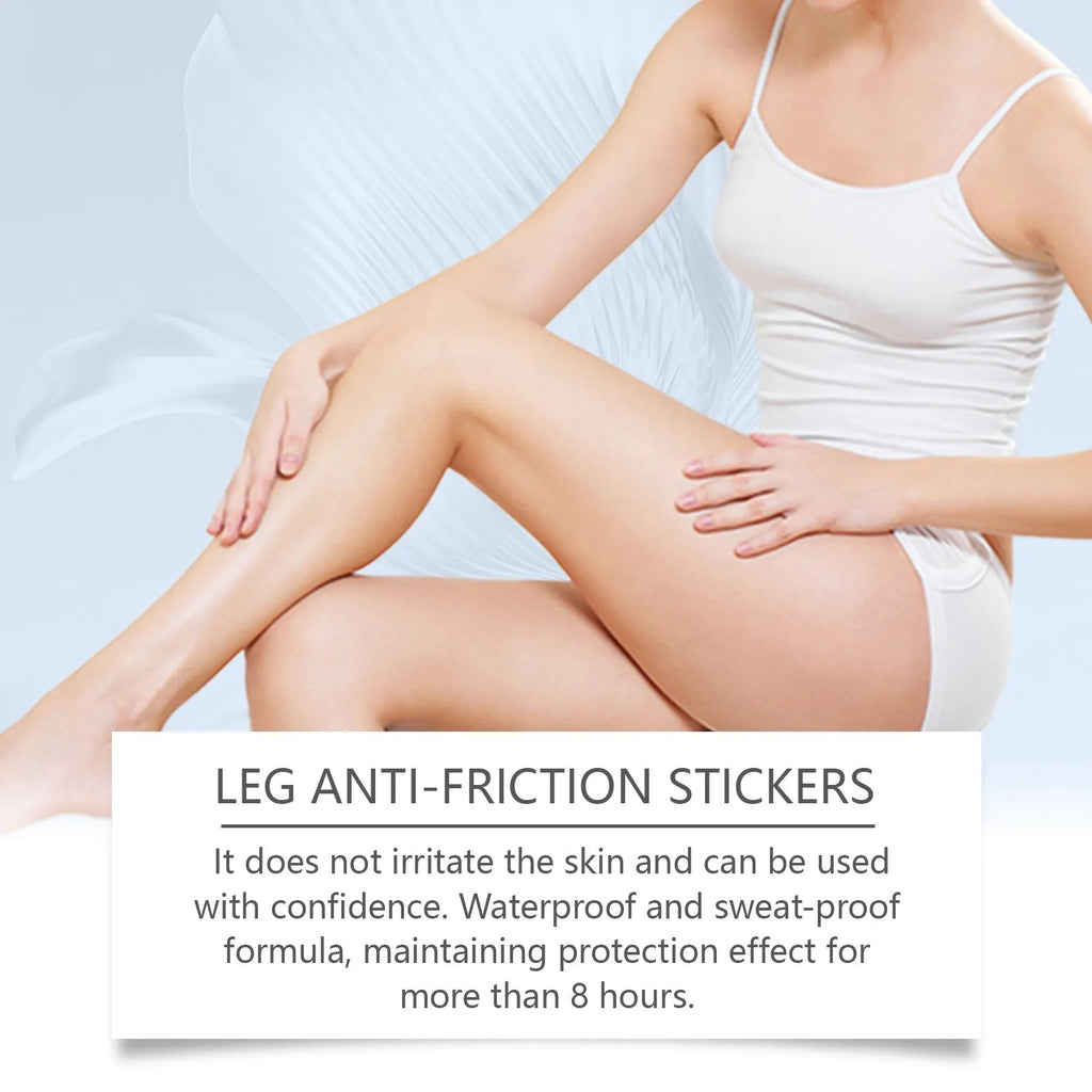 Pack of 10 leg anti-wear patches with moisturising ingredients including sodium hyaluronate and glycerin