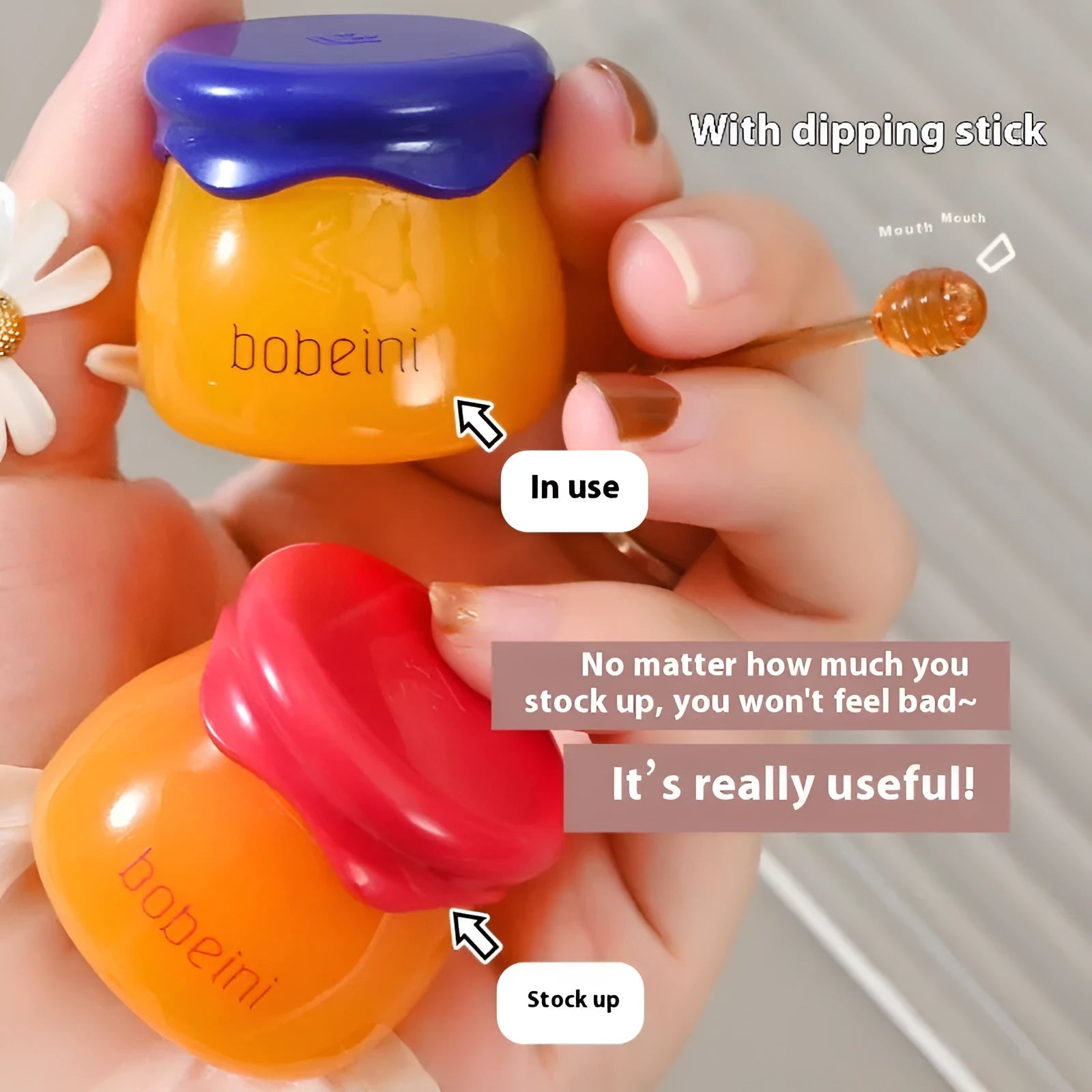 Vaseline Moisturising Lip Balm pot in 9g size with small application brush.