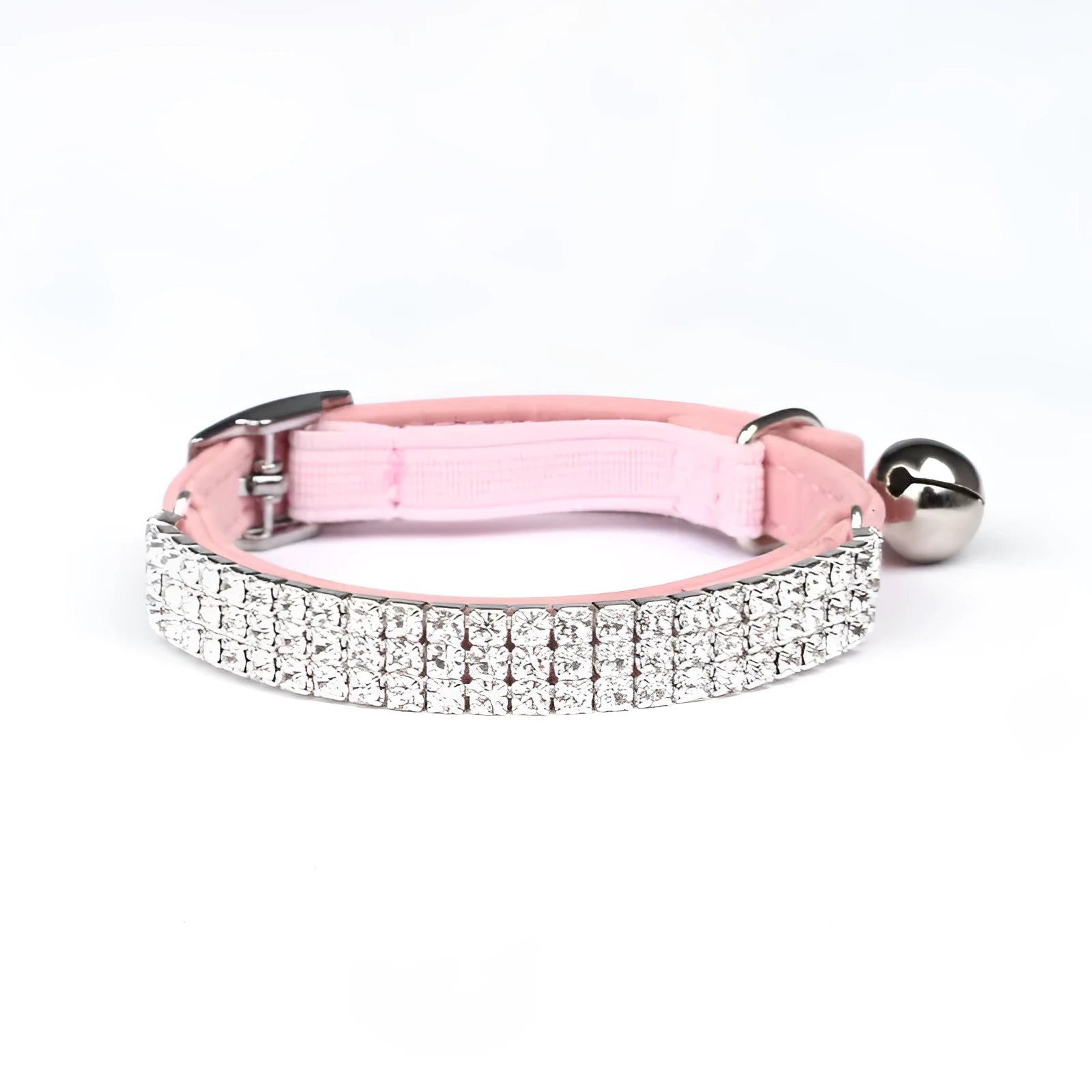 Rhinestone-decorated velvet cat collar adjustable from 20 to 30 cm.
