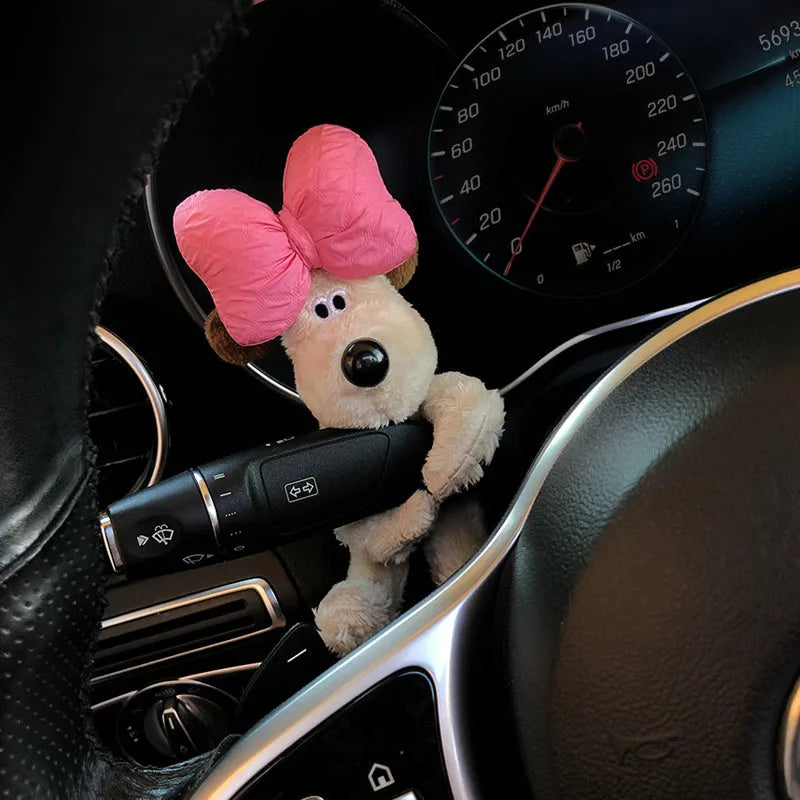 Cotton cartoon dog car ornament for dashboard decoration and pregnant passenger cover
