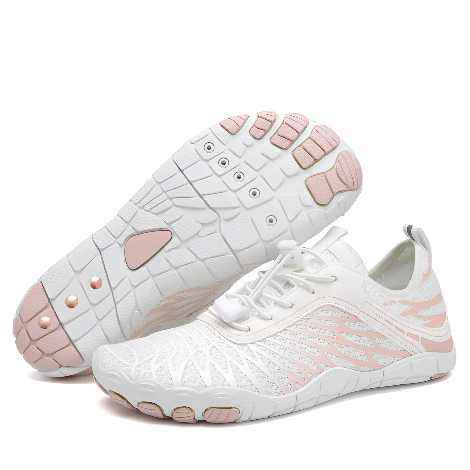 Anti-static conductive upstream grounding shoes in 906 White with mesh upper and rubber sole, low-top lace-up style