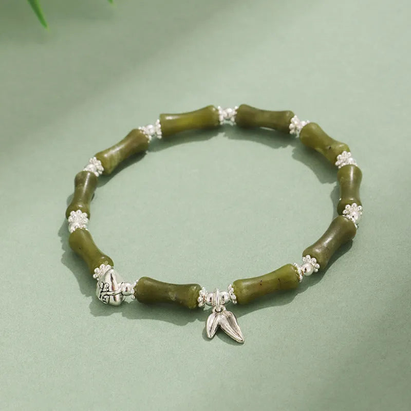 Green aventurine strawberry quartz crystal bracelet with olive jade Huang Dongling white jade stones electroplated women's sweet style jewellery