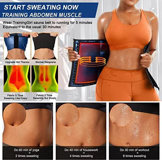 Adjustable neoprene abdominal girdle waist shaping belt in blue or silver colours