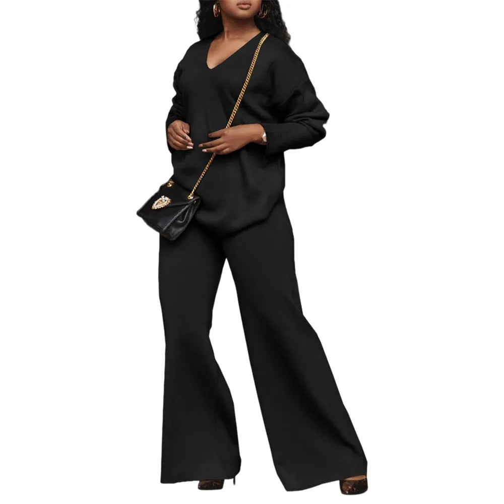 Women's brown suede two-piece suit with split sleeves and trousers
