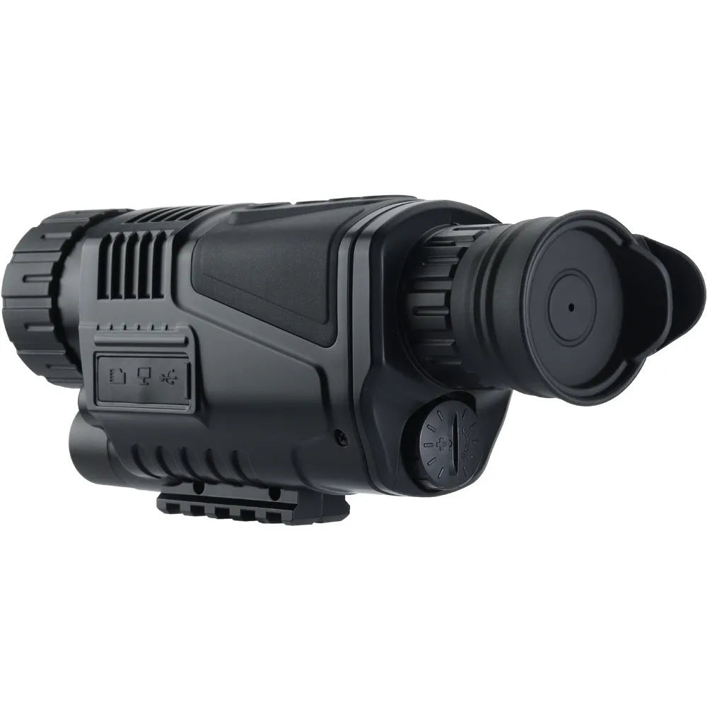 NV300 black infrared digital night vision telescope with 40mm lens, rubber coating, and storage bag.