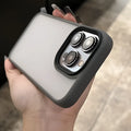 Magsafe frosted phone case for iPhone 15 Pro Max in Titanium Grey with PC and TPU construction