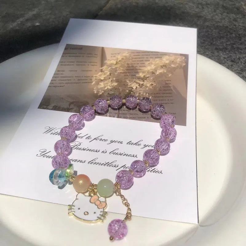 Chinese style glass bracelet with bamboo joint design elements in multiple colour options