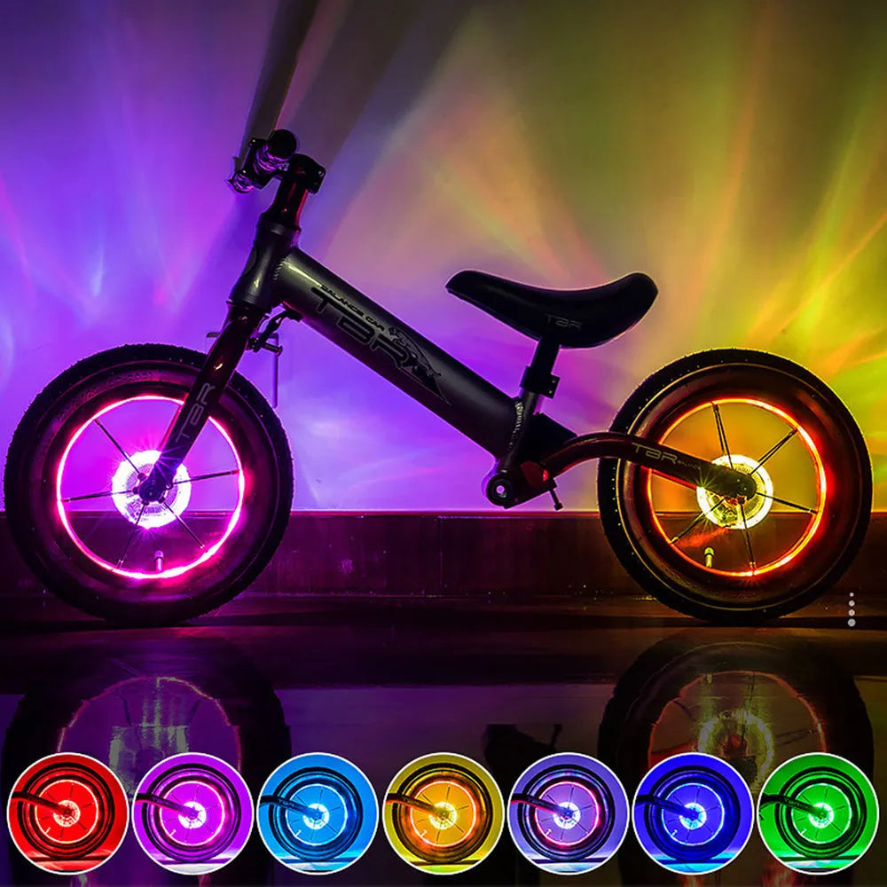 Bicycle wheel light accessory with ABS housing and rubber gaskets for hub mount up to 3 cm