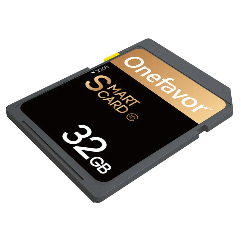 SD to PCMCIA adapter card with stainless steel housing and a 32GB SD card for Mercedes-Benz cars.