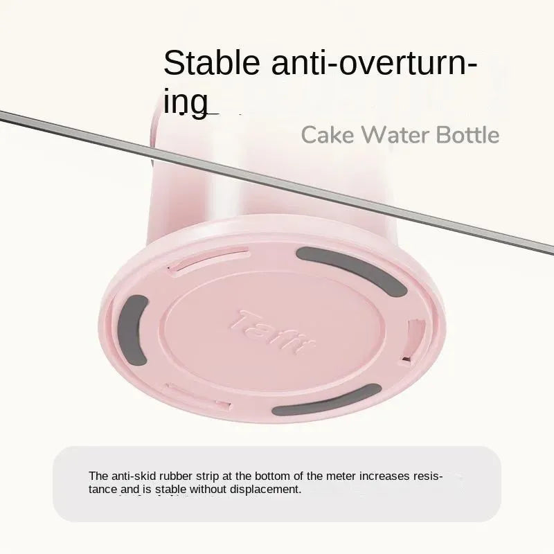 Small pet vacuum drinker kettle with borosilicate glass reservoir and plastic mounting hardware