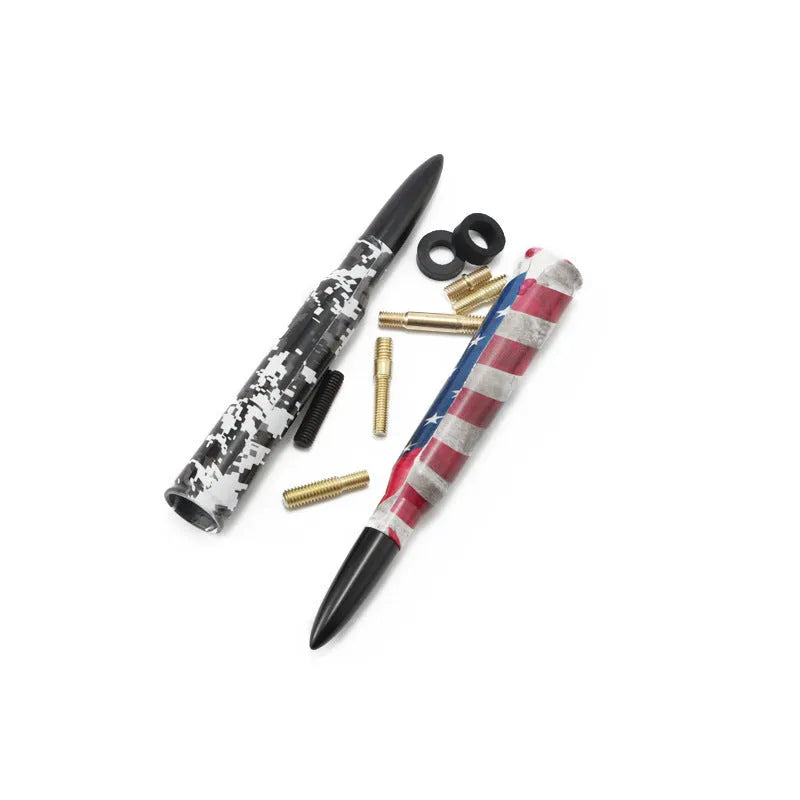 14cm car antenna in camouflage green, American flag or colour black designs for vehicle modification