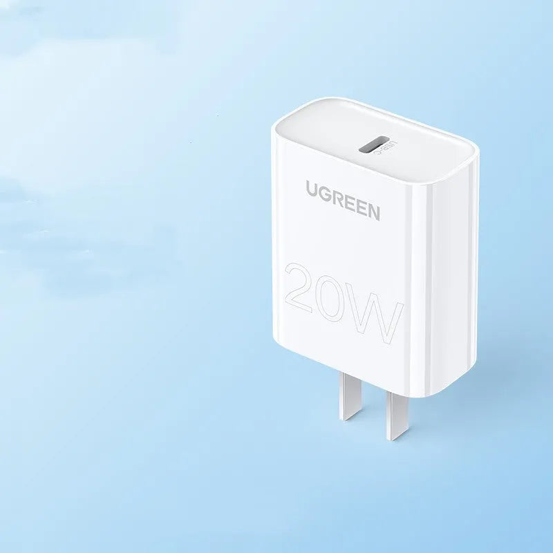 White 20W PD fast-charging head, MFi certified, compact 70x35x90mm, for Apple iPhone 8 to 14