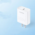 White 20W PD fast-charging head, MFi certified, compact 70x35x90mm, for Apple iPhone 8 to 14
