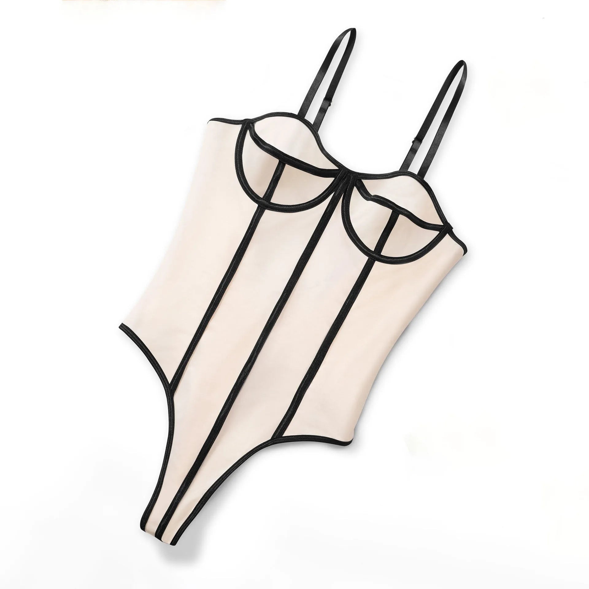 Women's sleeveless bodybuilding jumpsuit with contrast panelling and hollow-out detailing in micro-elastic polyester fabric