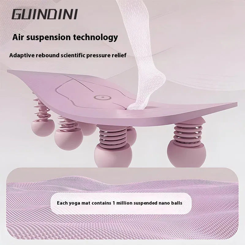 Striped TPE yoga mat in pink, 183x60cm with 6mm thickness for anti-skid shock absorption during home fitness