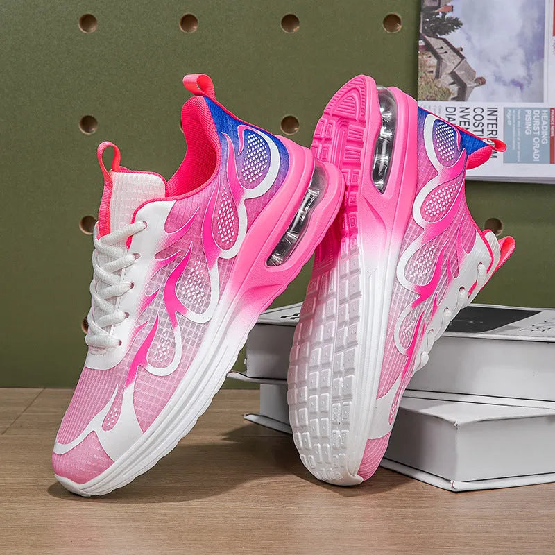 Women's casual mesh sneakers in Pink, Plum Red and Moonlight colours with PU soles