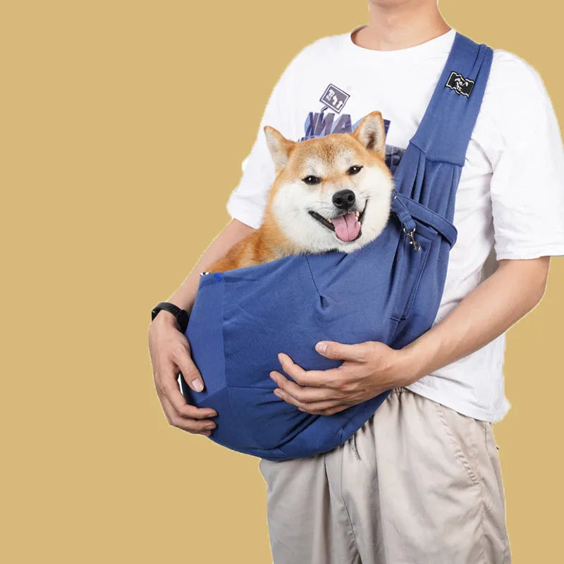 Large folding cat messenger backpack with breathable mesh panel, shown in multiple colour options.