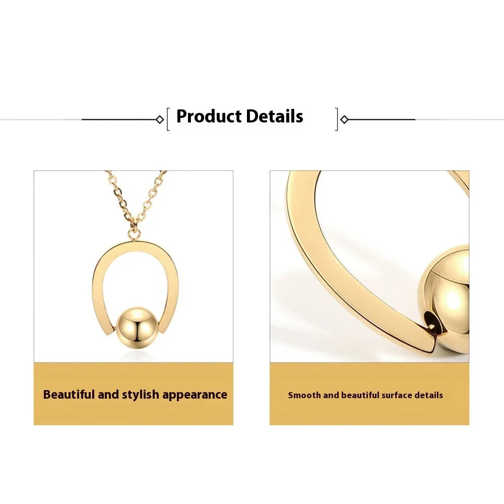 Gold or silver adjustable stainless steel necklace with a geometric pendant on a cross chain.