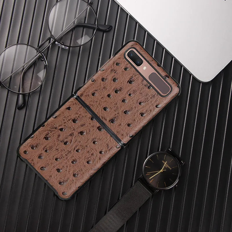 Camel pattern leather folding phone case for Samsung Galaxy Z Flip series