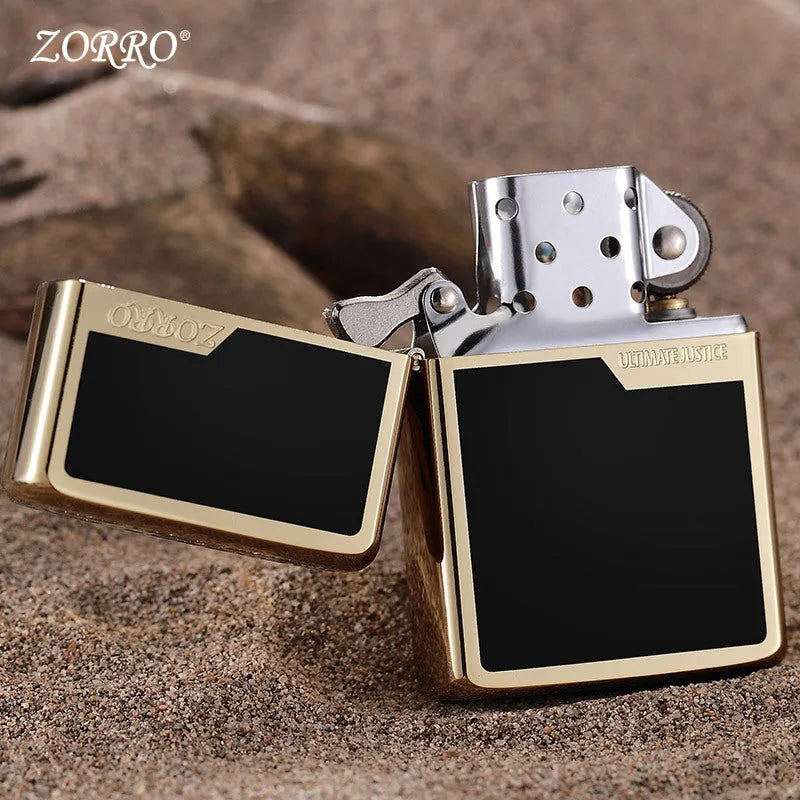 Titanium Color Block kerosene lighter with copper shell and wire drawing finish