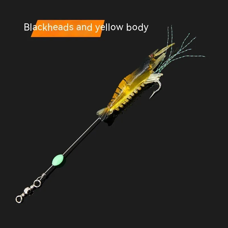 Luer soft fishing lure with hook showing six colour variations including luminous pink and orange head options