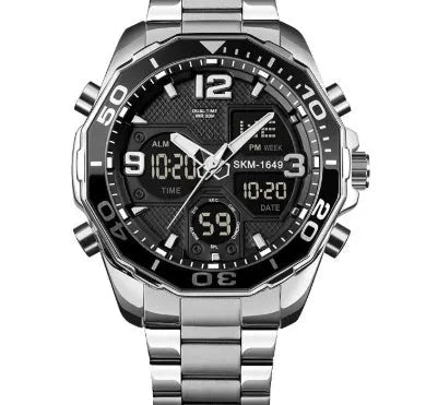 Southeast Asian spiral stainless steel young men's watch with 48mm dial in black finish