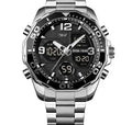 Southeast Asian spiral stainless steel young men's watch with 48mm dial in black finish