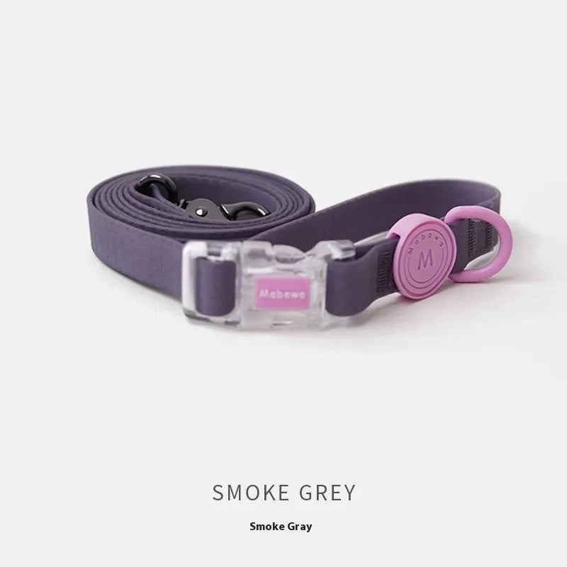 Nylon dog leash and collar set in choice of four colours with hand-holding rope.