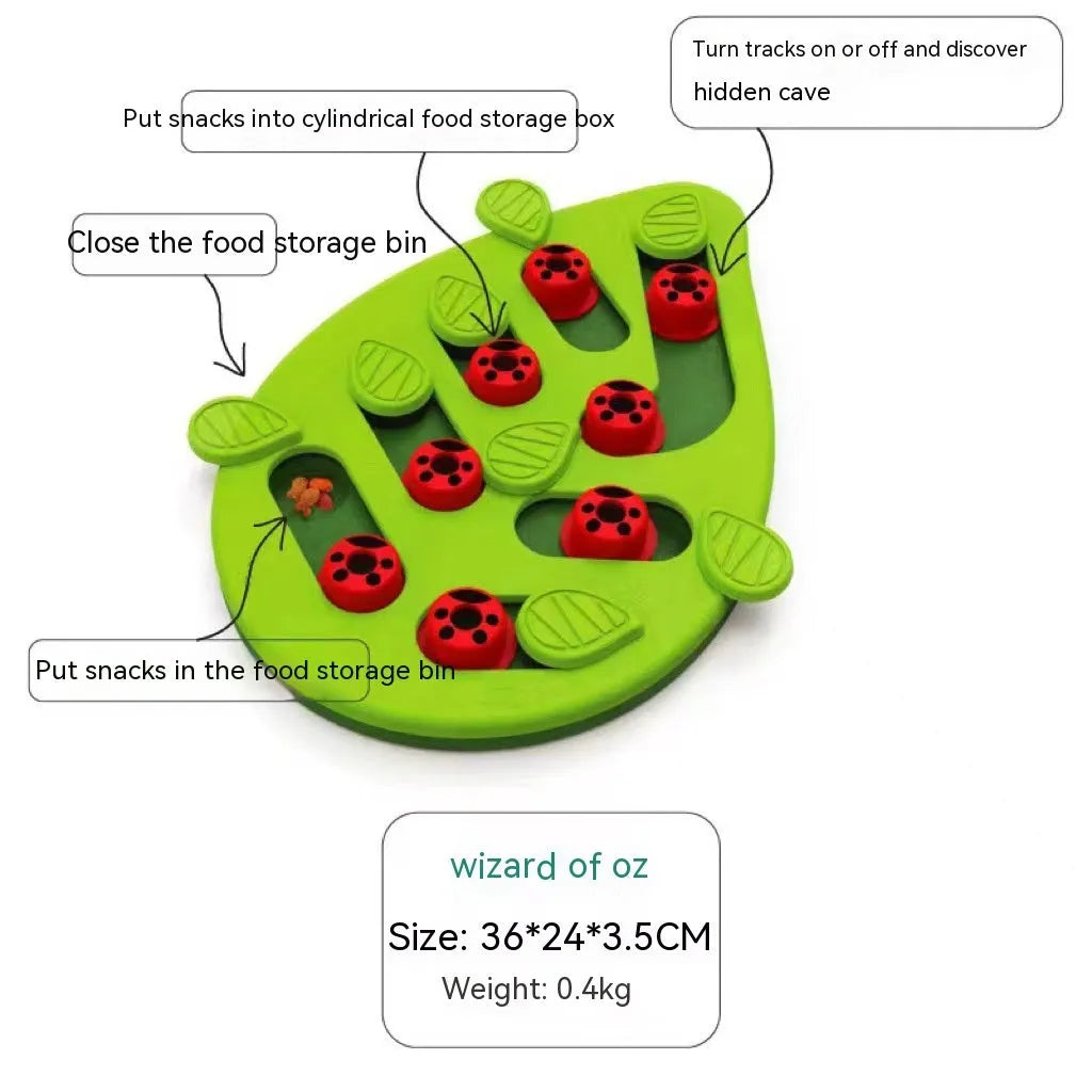 Green Christmas slow feeding pet bowl with Wizard of Oz design for cats and dogs