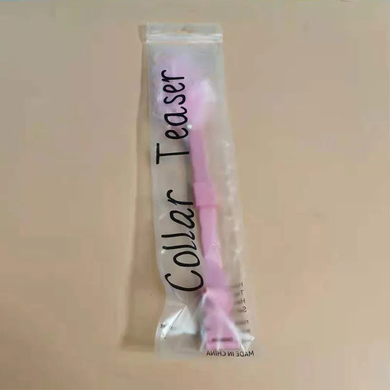 Lazy Feather funny cat stick with feather attachment, PTE cat teaser in pink or blue