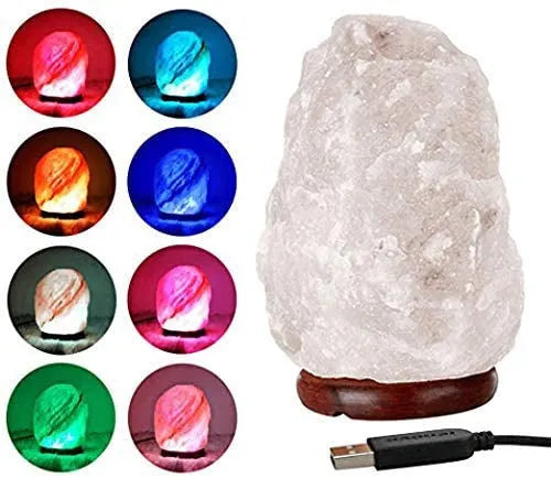 Crystal salt USB LED night lamp, 660 * 100mm, pink or white, colour changing or warm light