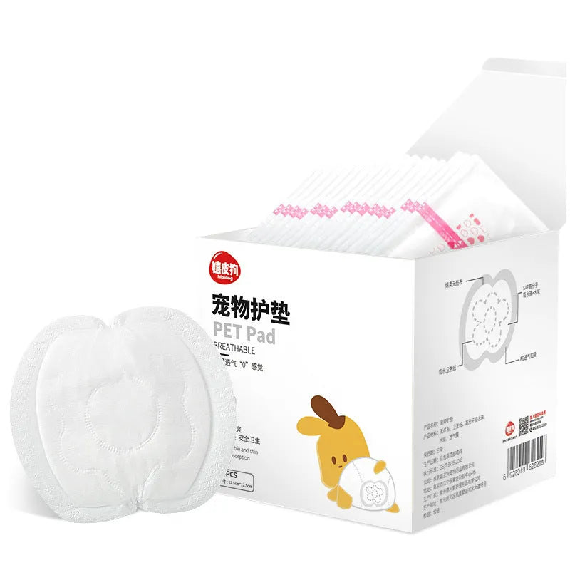 Pack of 30 disposable pet protection pads made from non-woven fabric for dog physical pants, on white background