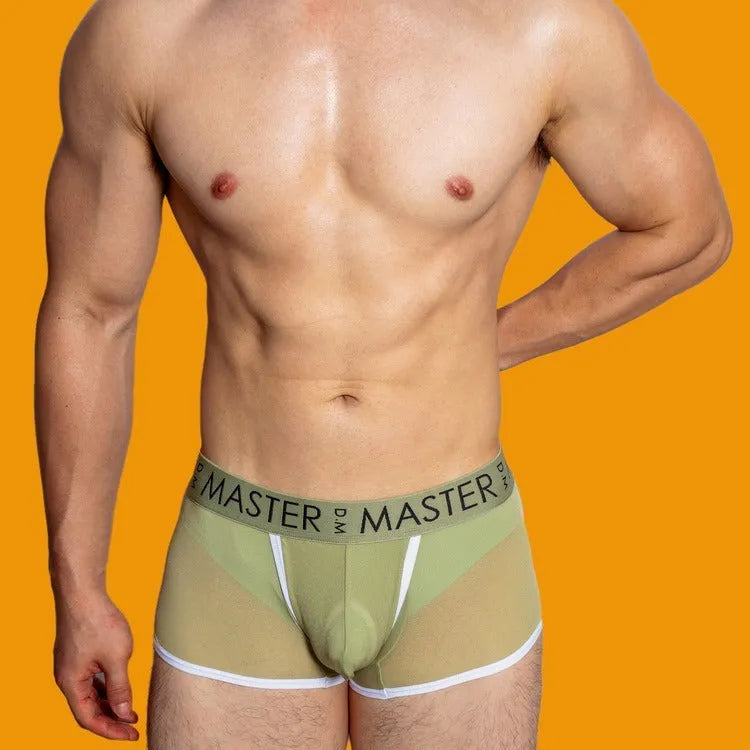 Men's low waist quick-drying shorts in lightweight ice silk fabric in solid colours
