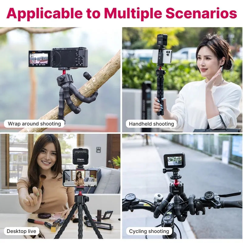 Multifunctional VLOG suite with an adjustable tripod in the 2985 set colour for live streaming and photography.