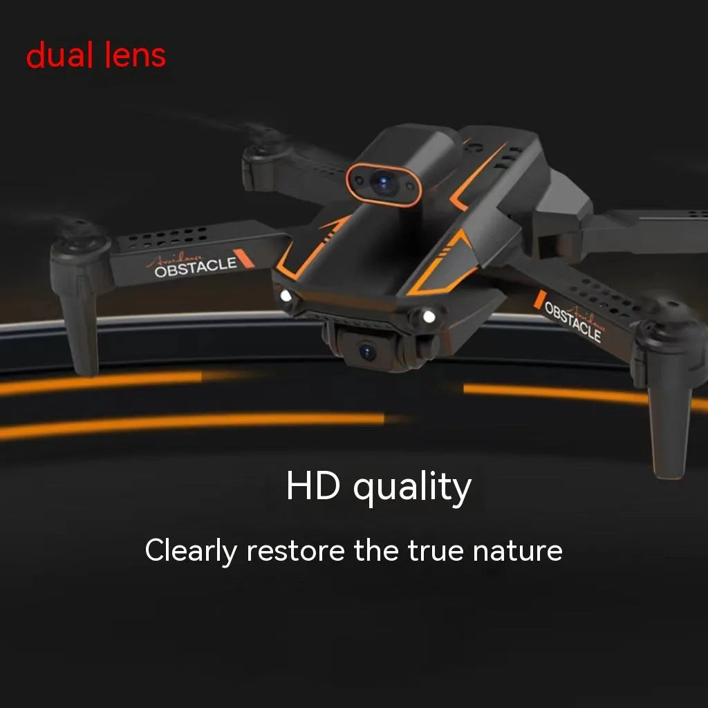 S91 folding obstacle avoidance HD drone in Matte Black, expanded size 28.5x20x6.5cm, for aerial photography.