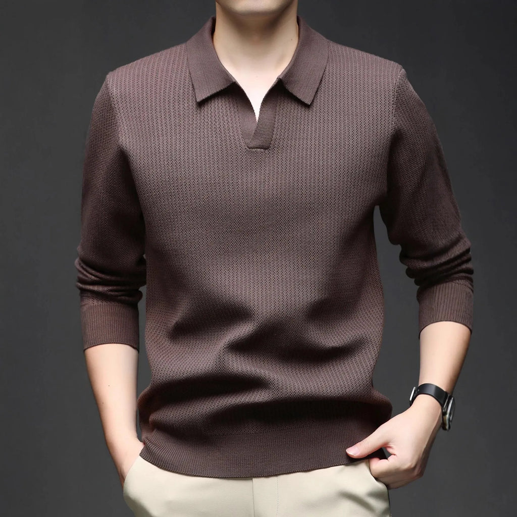 Men's loose pullover sweater in green colour showing casual pullover style and regular thickness fabric