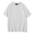 Men's solid colour loose fit cotton t-shirt with round neck and drop shoulder sleeves