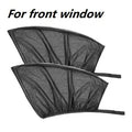 Set of grey non-woven fabric car window mesh sunshades for front and rear side windows
