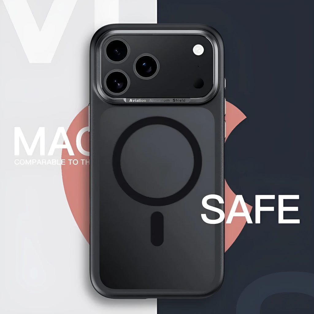 Frosted magnetic protective case for iPhone 17 shown in multiple colour options on a white background.