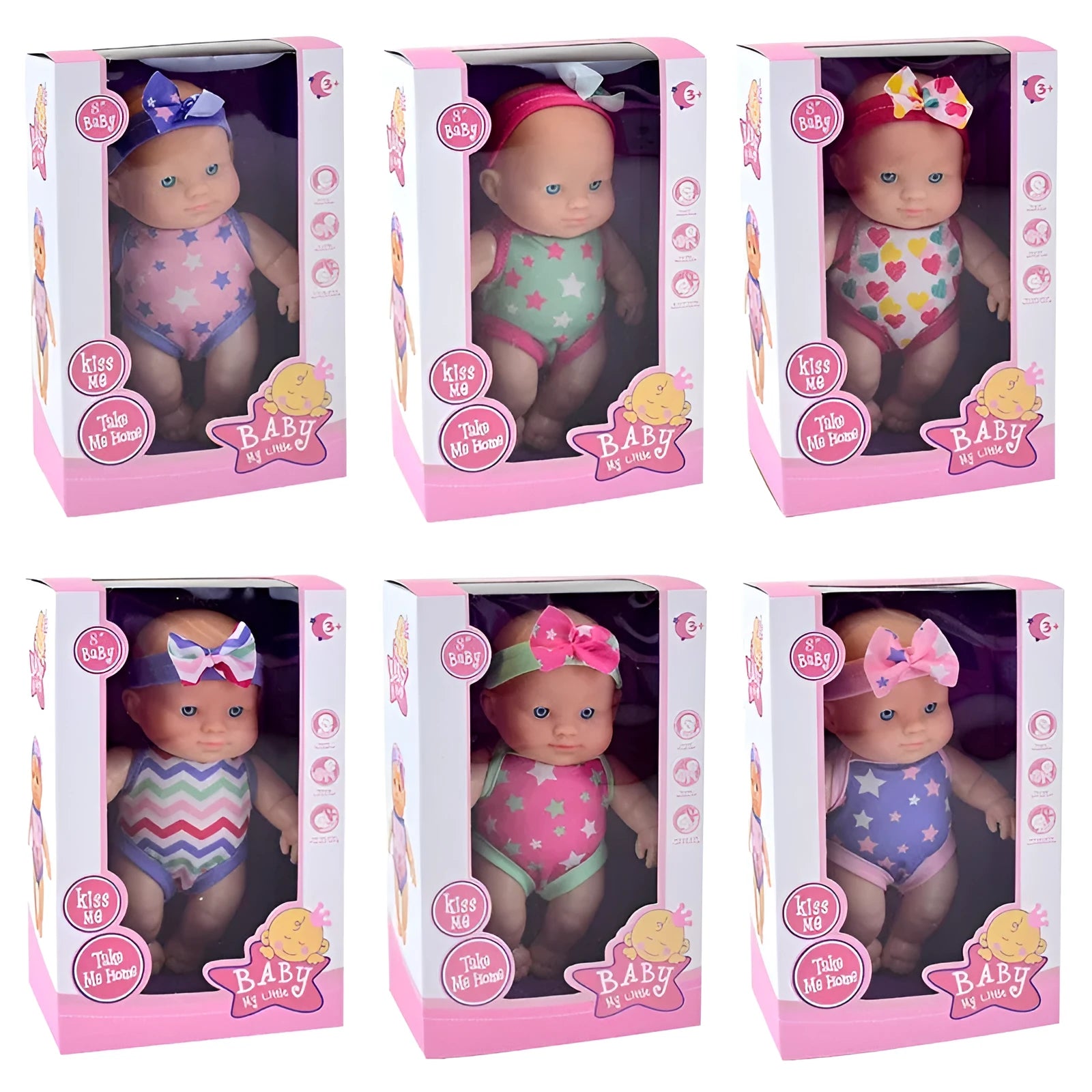 Detailed vinyl simulation baby doll figurine collectible model in display pose