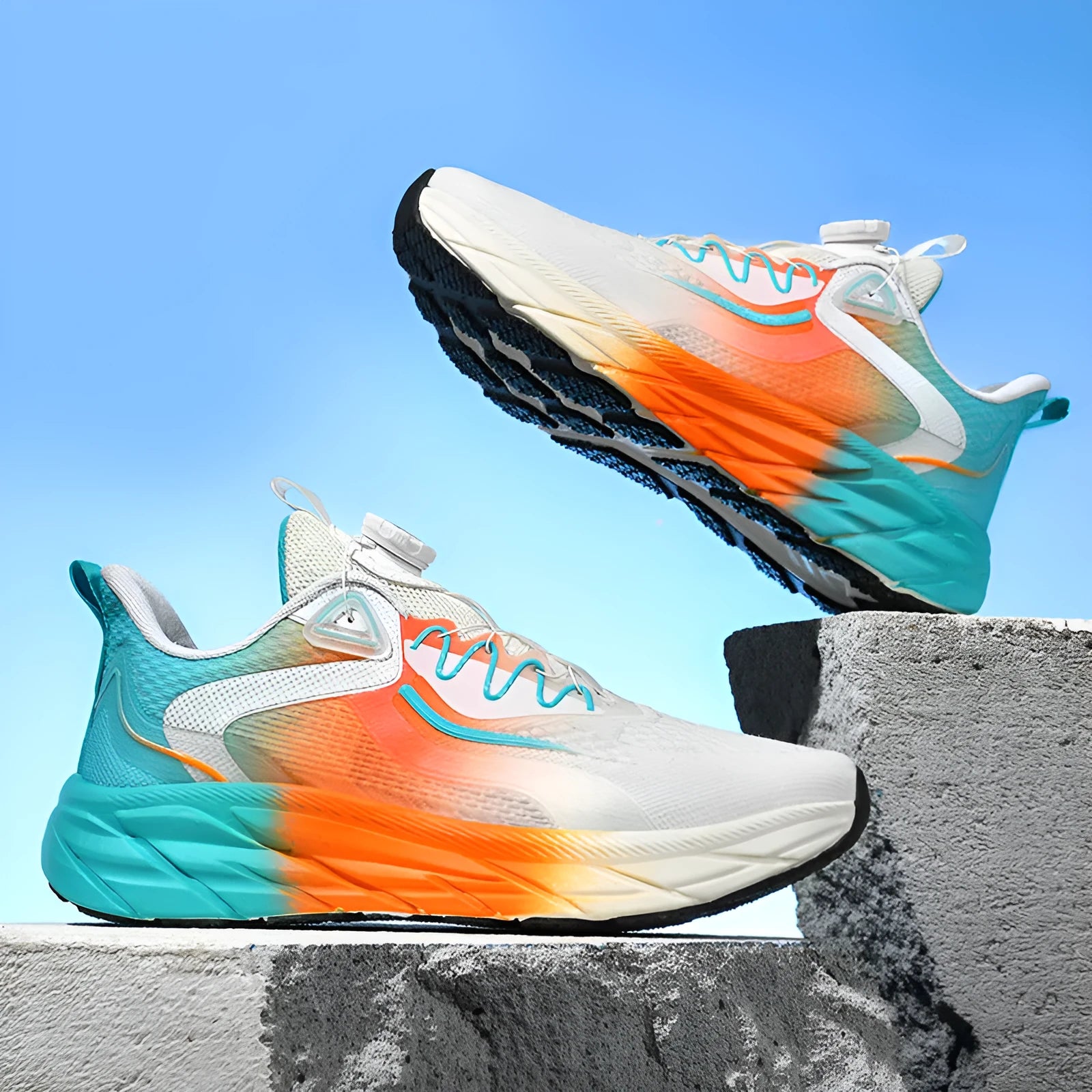 Mesh breathable sports shoes low top lace up for men women cushioned sole non slip white green black purple white orange