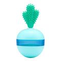Blue durable rubber interactive treat dispensing ball dog toy
