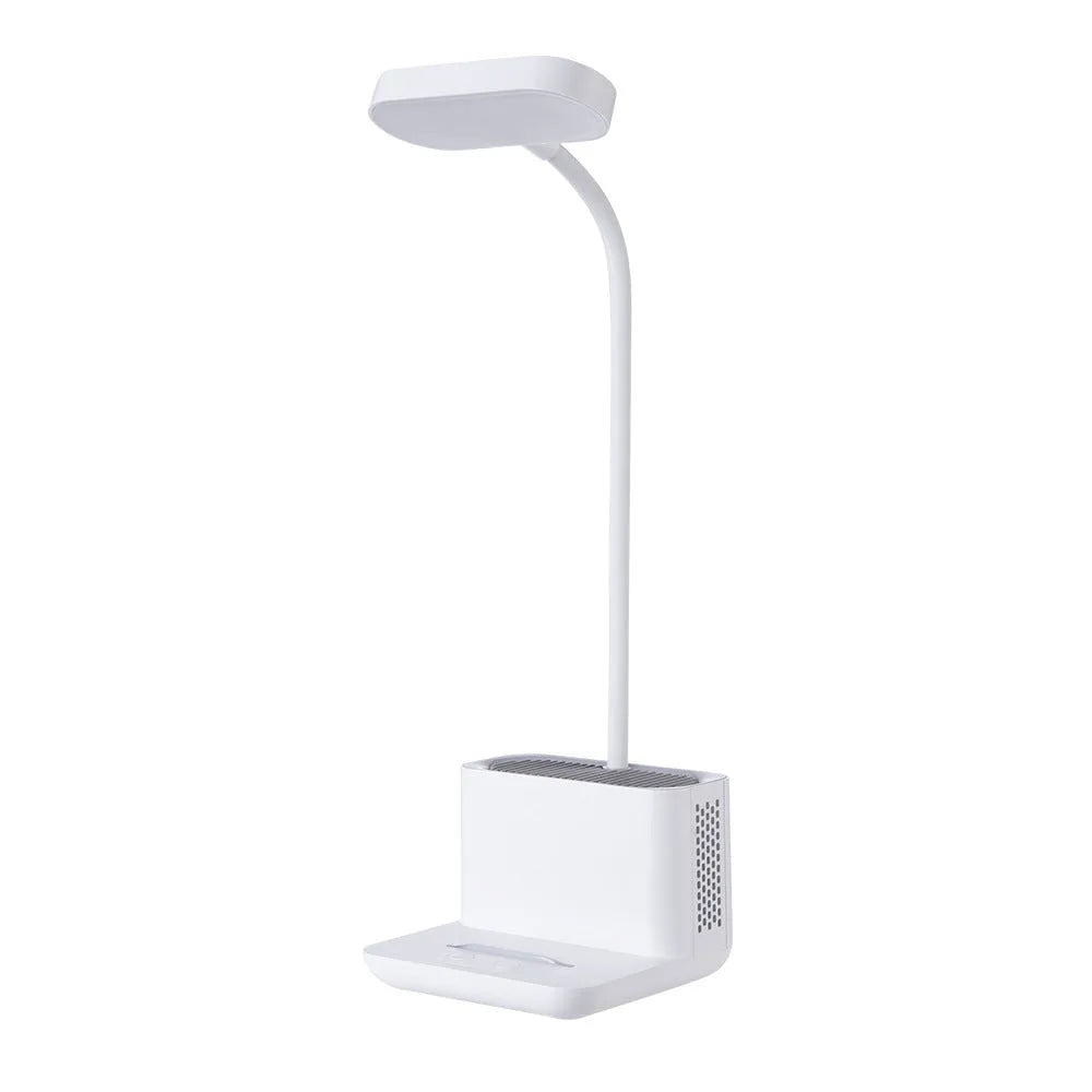 Negative ion air purifier desk lamp with plastic shade, push button switch, LED light, in white or pink