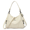 Women's soft PU shoulder bag in black, horizontal square shape with single strap and lined interior.