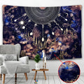 Nordic style polyester tapestry wall hanging with machine-woven construction
