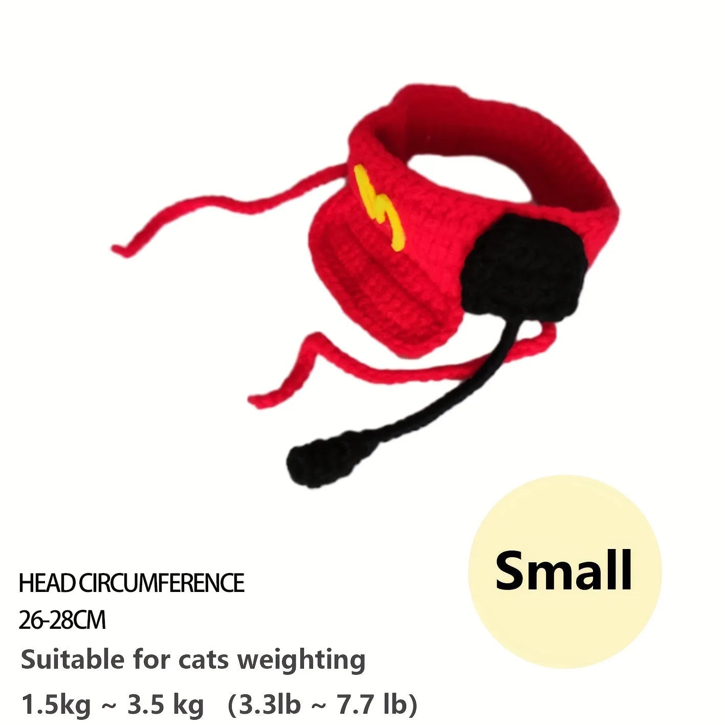 Handmade cotton knitted cat sweater with matching chef hat for birthday celebrations