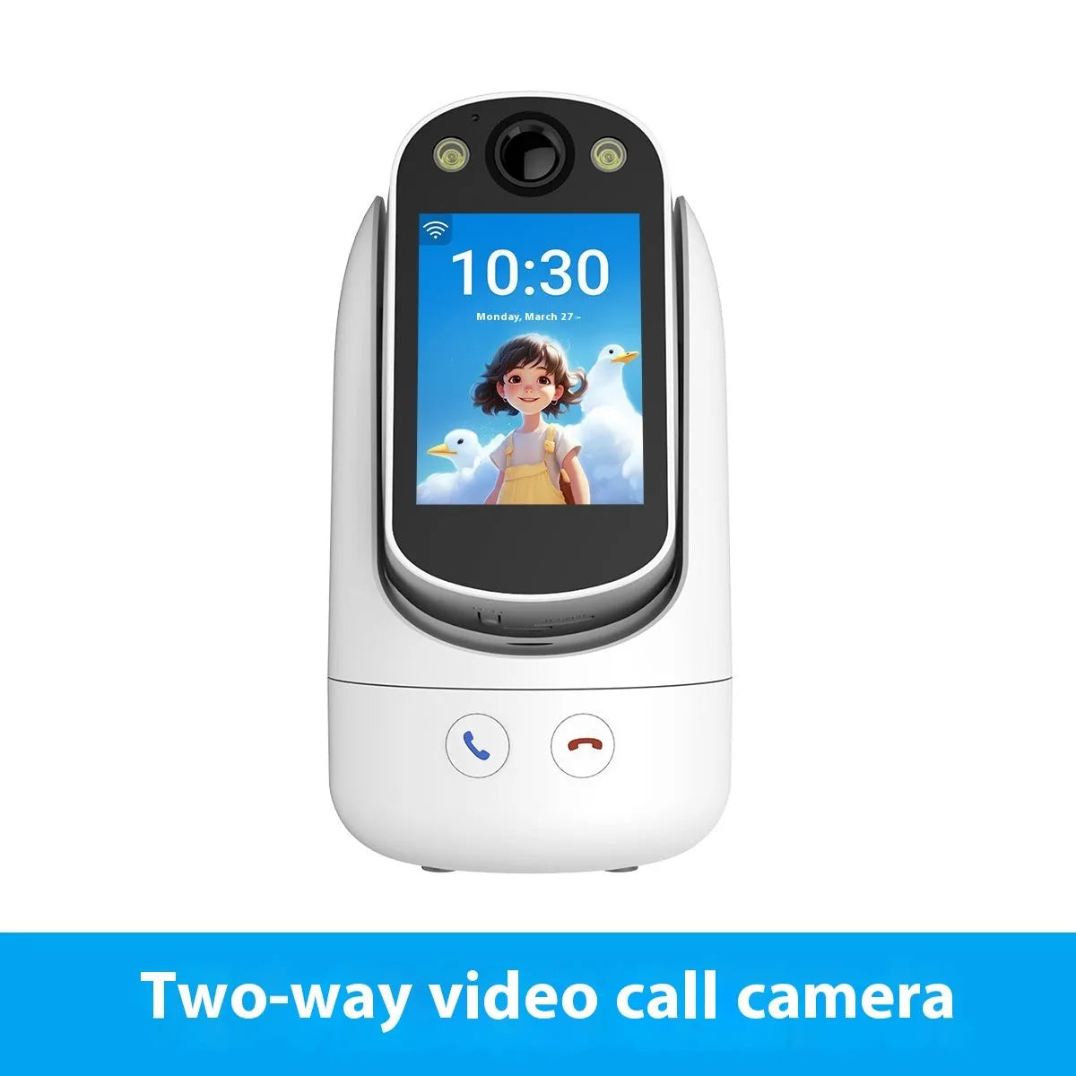 C20 two-way video call surveillance camera in white with 2.8-inch screen and 1080p HD lens