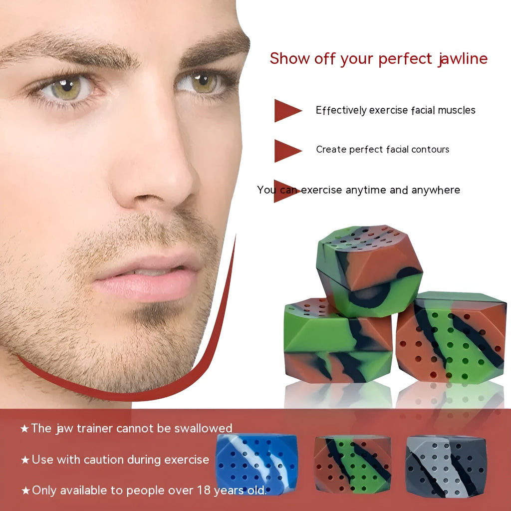 Camouflage silicone facial exercise balls for jaw muscle training in transparent packaging