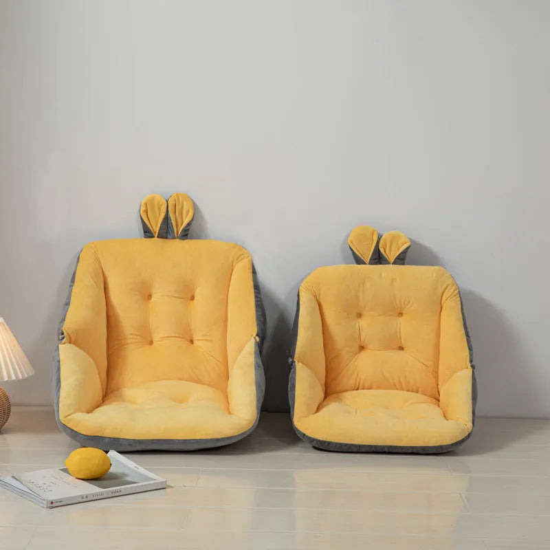 Thickened office chair cushion in solid colour, plush fabric, with four holes for attachment, 45x45cm size