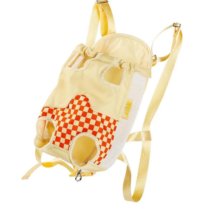 Soft polyester canvas pet backpack carrier for cats and small dogs in multiple colour options